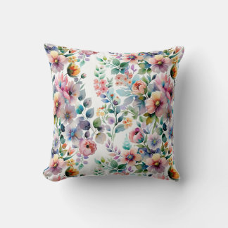 Watercolor Floral Seamless Pattern Cushion