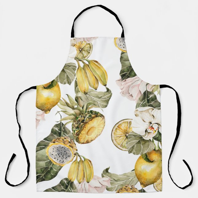 Watercolor floral seamless pattern. Hand painted l Apron (Front)