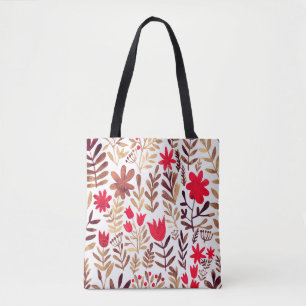 Watercolor floral seamless pattern. Handdrawn bota Tote Bag