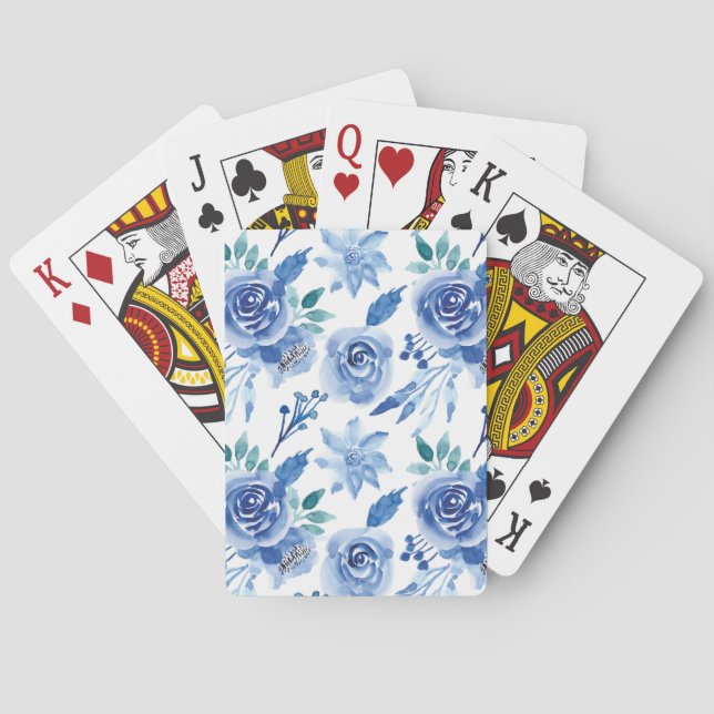 Watercolor floral seamless pattern pastel 2 playing cards (Back)