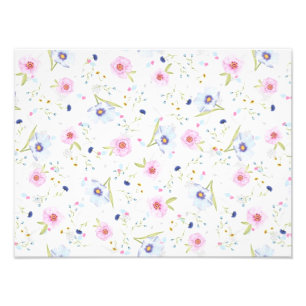 Watercolor Floral Seamless Pattern Photo Print