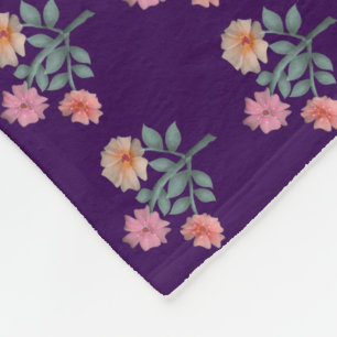 Watercolor Floral Seamless Pattern Soft Pastel  Fleece Blanket