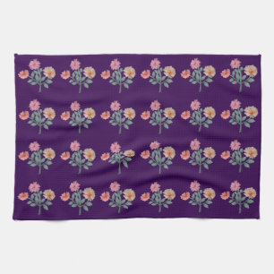 Watercolor Floral Seamless Pattern Soft Pastel  Tea Towel