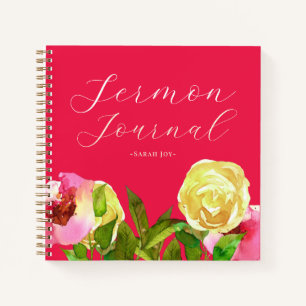 Watercolor Floral Sermon Journal