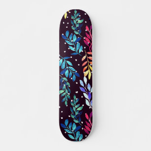Watercolor Floral Skateboard