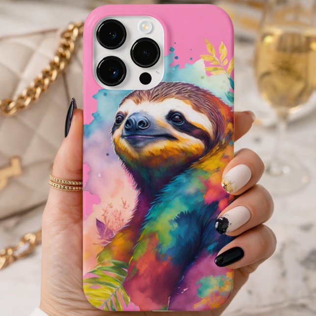 Watercolor floral sloth phone case (Creator Uploaded)