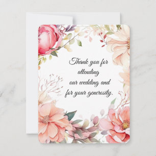 Watercolor Floral Soft Wedding Thank You Card