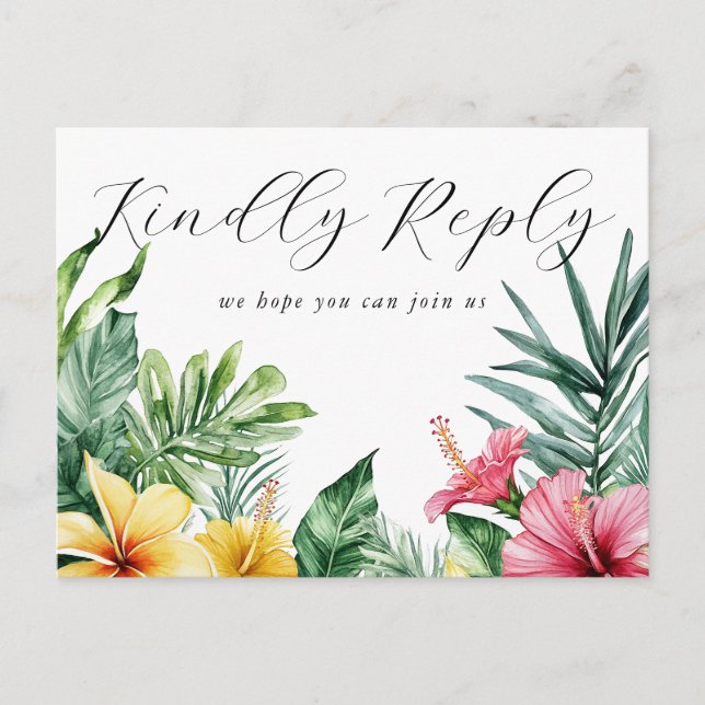 Watercolor Floral Song Request RSVP Postcard (Front)