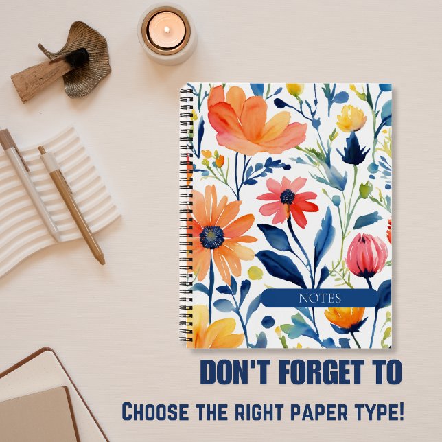 Watercolor Floral Spiral Bound Notebook (Creator Uploaded)