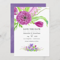 Watercolor Floral Spring Wedding Photo