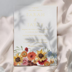 Watercolor Floral Summer Wedding Gold