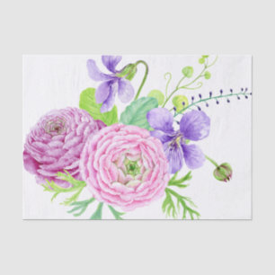 Watercolor Floral Summer Wedding Tissue Paper