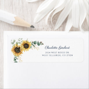 Watercolor Floral Sunflower Return Address