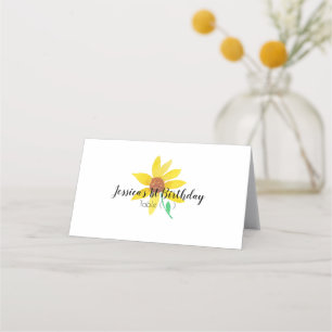 Watercolor Floral Sunflower Simple Tent Cards