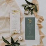 Watercolor Floral Sunflower Wedding Programs<br><div class="desc">This is an elegant sunflower wedding program featuring beautiful watercolor sunflowers and hues of sage cream. Edit all wording except for the words on this fall wedding save the date template. All font colours are also editable. The only colours that are not editable are the colours of the watercolor sunflowers....</div>