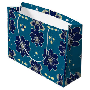 Watercolor Floral Symphony – Seamless Botanical Large Gift Bag