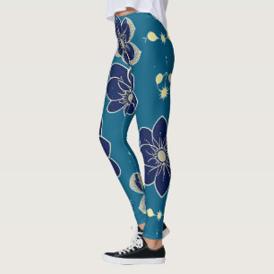 Watercolor Floral Symphony – Seamless Botanical Leggings