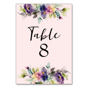 Watercolor Floral Table Number
