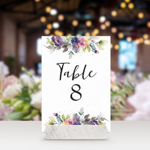 Watercolor Floral Table Number