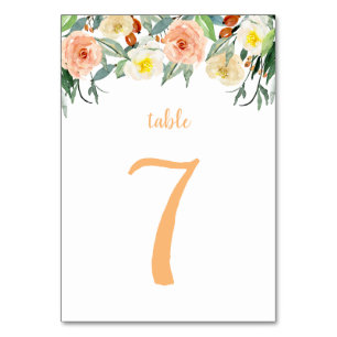 Watercolor Floral Table Tent Card