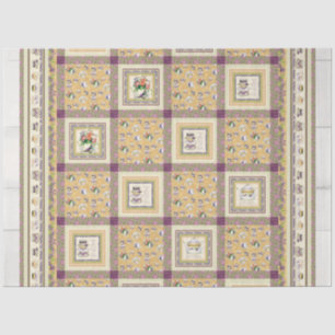 Watercolor Floral Tea Cup Teapot Quilt Decoupage Tissue Paper