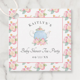 Watercolor Floral Tea Party Baby Shower Favour Tags