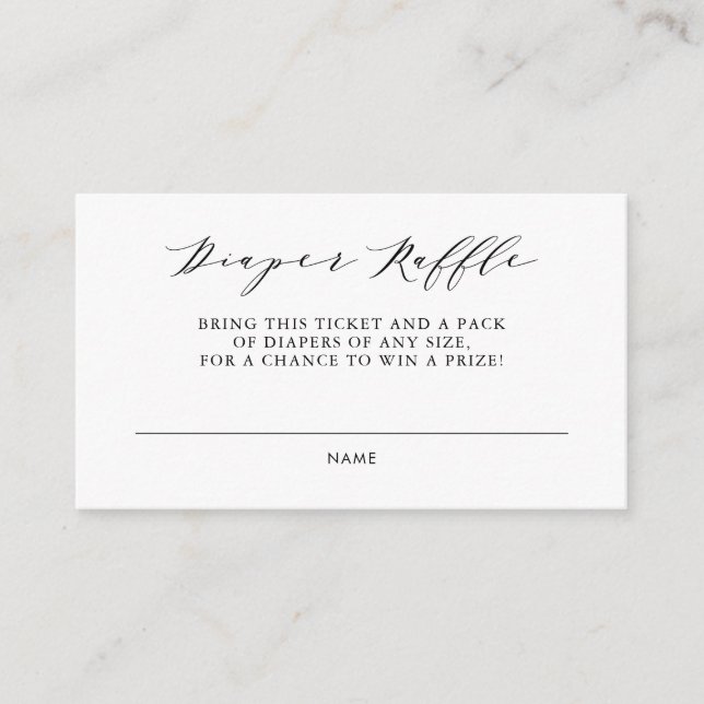 Watercolor Floral Tea Party Diaper Raffle Card II (Front)