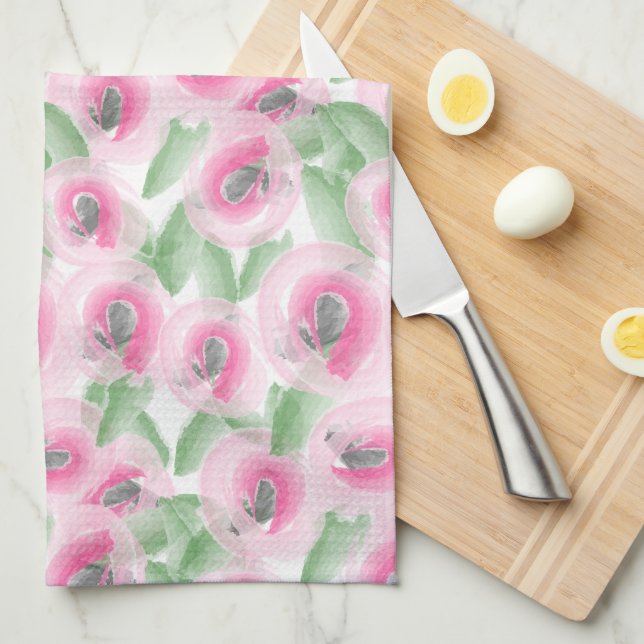 Watercolor Floral Tea Towel (Quarter Fold)