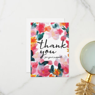Watercolor Floral Thank You Business Card