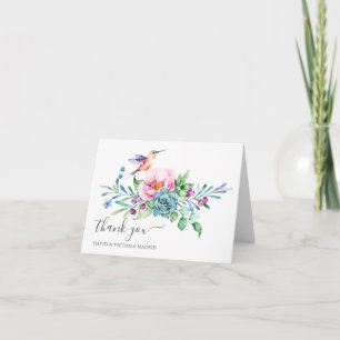Watercolor Floral Thank You Card