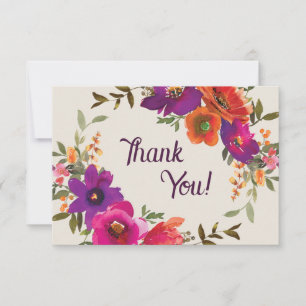 Watercolor Floral Thank You Card