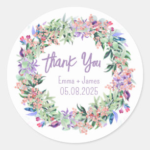 Watercolor Floral Thank You Sticker