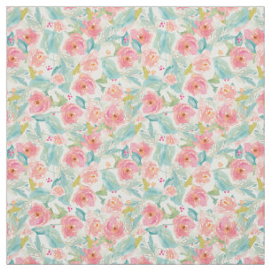 Watercolor Floral Tropical Fabric