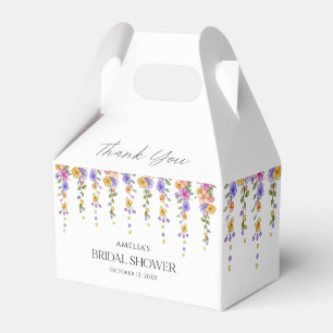Watercolor Floral Vine Bridal Shower Favour Box