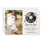 Watercolor Floral Vinyl Record Save the Date