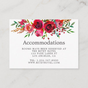 Watercolor Floral Wedding Accommodations Enclosure Card