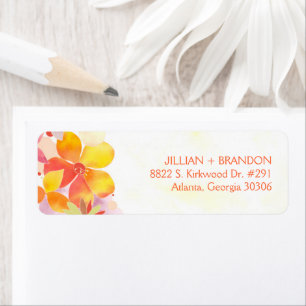 Watercolor Floral Wedding Address