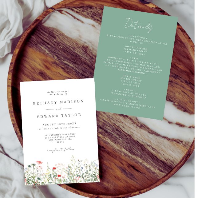 Watercolor Floral Wedding All In One Invitation (Creator Uploaded)