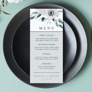 Watercolor Floral Wedding Dinner Menu