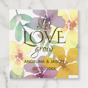 Watercolor Floral wedding Favour Tags