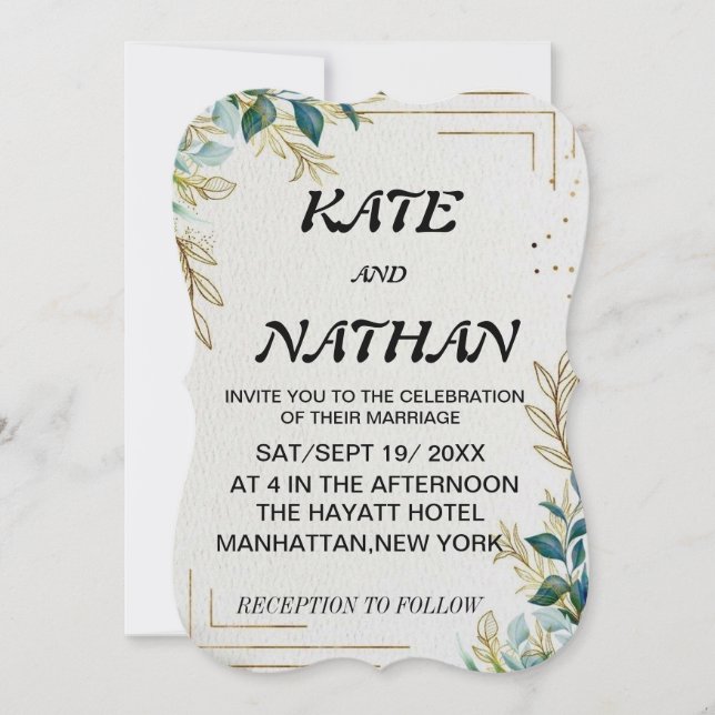 WATERCOLOR FLORAL WEDDING INVITATION (Front)