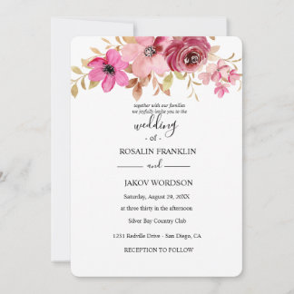 watercolor floral wedding invitation