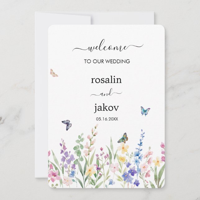 watercolor floral wedding invitation (Front)