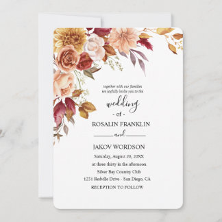 watercolor floral wedding invitation