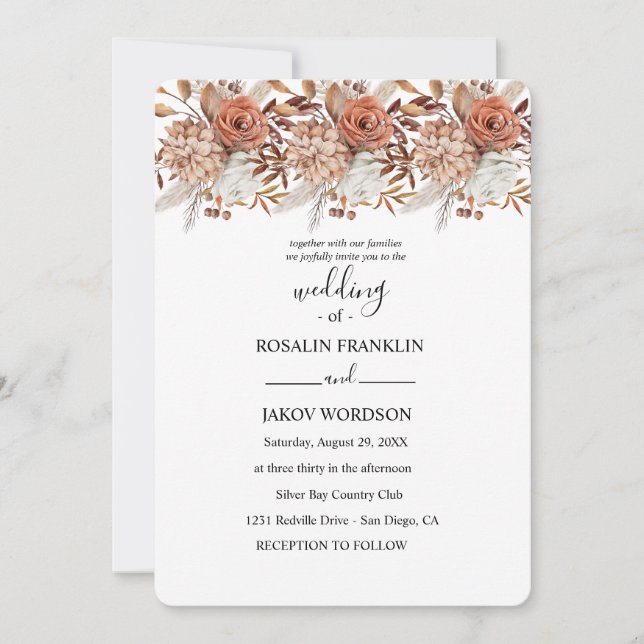watercolor floral wedding Invitation (Front)