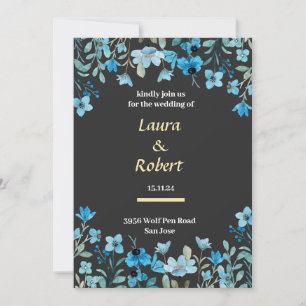 Watercolor Floral Wedding Invitation