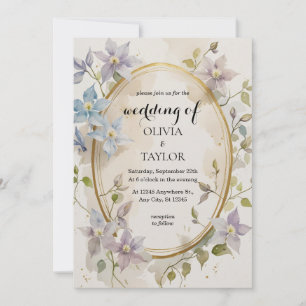 Watercolor Floral Wedding Invitation