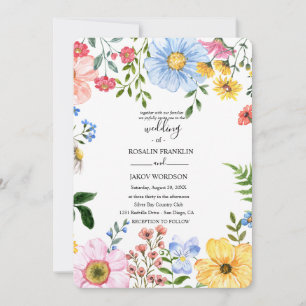 watercolor floral wedding Invitation
