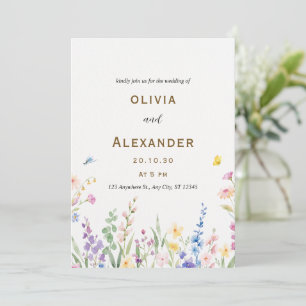 Watercolor Floral Wedding Invitation