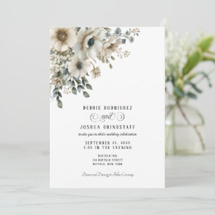 Watercolor Floral Wedding Invitation 